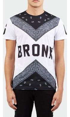 White Bronx Bandana Print Crew Neck T-Shirt