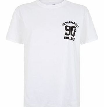 New Look White Cindy 90s Supermodel T-Shirt 3303633