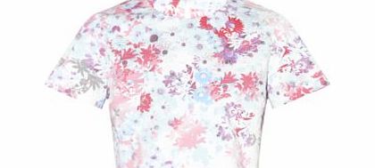 New Look White Floral Print Crop T-Shirt 3088707