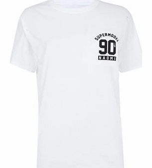 New Look White Kate 90s Supermodel T-Shirt 3303624