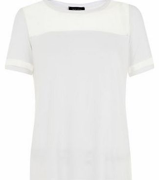 New Look White Mesh Insert T-Shirt 3238650