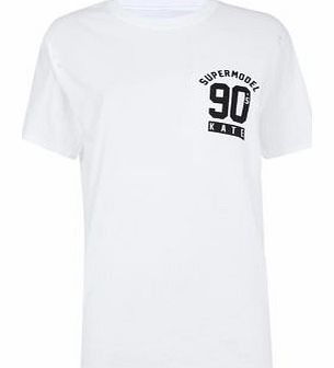 New Look White Naomi 90s Supermodel T-Shirt 3303614