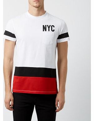 New Look White NYC 89 Block Colour T-Shirt 3241547