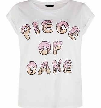 New Look White Piece Of Cake T-Shirt 3313226