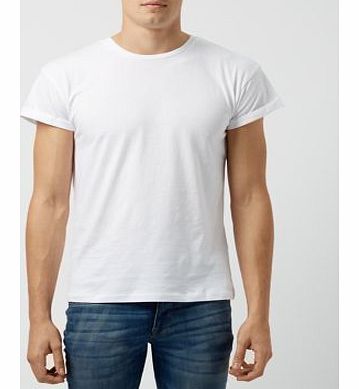 New Look White Roll Sleeve T-shirt 3143460