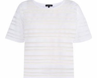 New Look White Sheer Stripe T-Shirt 3139215