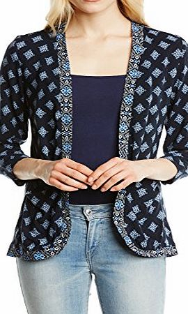 New Look Womens Deena Drop Pocket Kimono Aztec 3/4 Sleeve Cardigan, Blue Pattern, Size 10