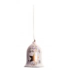 New Overseas Traders Hand Painted White Bell Christmas Tree Decoration