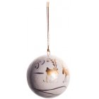 New Overseas Traders Hand Painted White Christmas Tree Bauble 3