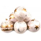 New Overseas Traders White Bauble 3` - pack of 6 assorted