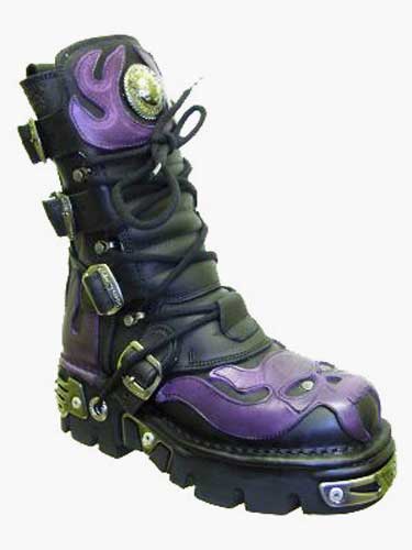New Rock Boots - 107 - Purple Skull