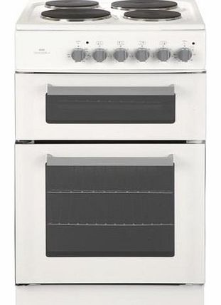 New World ET50W Freestanding Double Electric Cooker in White A energy rating
