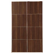 New York 2 Door Sliding Wardrobe, Walnut Effect