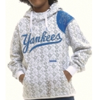 New York Yankees NYY Junior AOP Hoody White