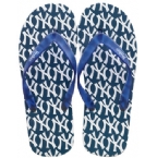 New York Yankees NYY Mens Flip Flop Blue