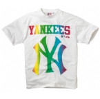 New York Yankees NYY Mens Two Pack Fluo T-Shirt White/Navy