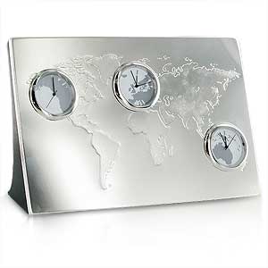 Silver Plated World Clock
