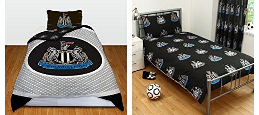 OFFICIAL Newcastle United FC Bullseye Single Reversible Duvet Cover and Pillowcase Set (NCUSD2)