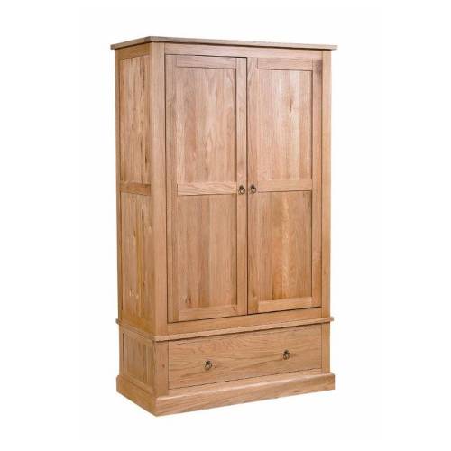Newhaven Oak Newhaven Wardrobe - Double with Drawer