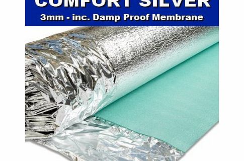 Newlife Contracts (Flooring) Comfort Silver 3mm Laminate Wood Floor Underlay with Damp Proof Membrane - 1 Roll 15m2 - Novostrat