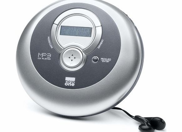 NewOne New One D 1000 Portable CD Player (MP3, Shock Memory) Silver