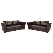 2 Large Leather Sofas, Chestnut