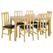 Dining Table & 6 Chair Set, Oak