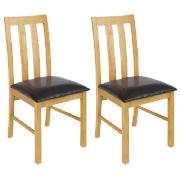 NEWPORT Pair Of Dining Chairs, Oak Finish