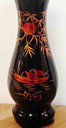 Newquay-Bonsai Hand Painted Vietnamese Lacquered Vase Oriental Gift
