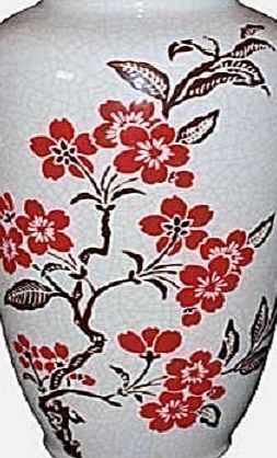 Newquay-Bonsai Traditionally Painted Floral Chinese Porcelain Oval Vase Oriental Gifts 35cm