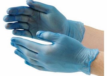 Blue Vinyl Gloves Size M Size: Medium. Quantity 100.