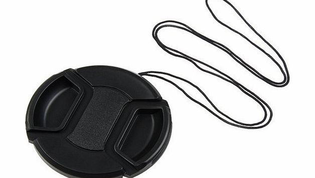 niceEshop (TM) 58mm Center Pinch Lens Cover With Cable for Canon SLR Cameras