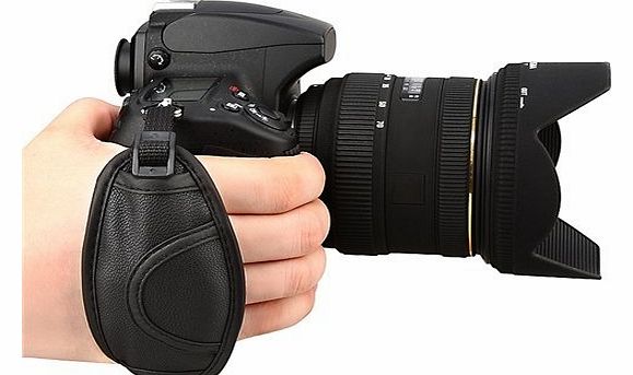 (TM) Black Mini Universal Professional Adjustable Durable Soft Hand Grip Strap for Digital SLR Camera
