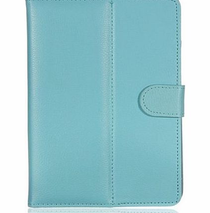 niceEshop (TM) Light Blue Universal Leather Folio Foldable Stand Carrying Case Cover For 7`` Inch Tablet PC eBook Reader