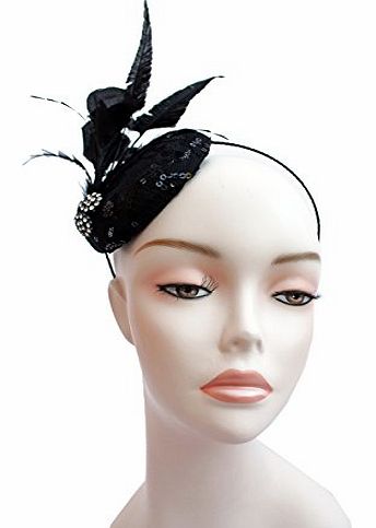 Niche Collection Fern Black Fascinator