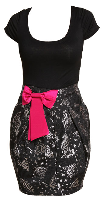 Nicia Brocade Bow Dress