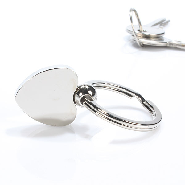 Nickel Heart Ball Keyring