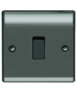 Nickel Single 2-Way Light Switch - Black