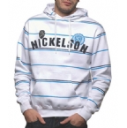 Nickelson Mens Moon Striped Hoody White