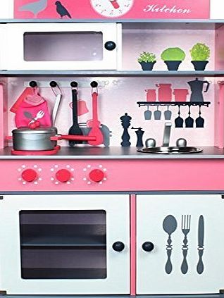 Nicko Princess Pink Wooden Toy Childrens Play Kitchen amp; Accessories