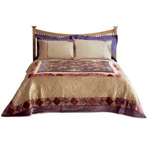 Wood Rose Bedspread- King-Size- Multi- 275cm x 275cm