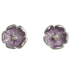 Nicole Barr Flower Earrings- Purple
