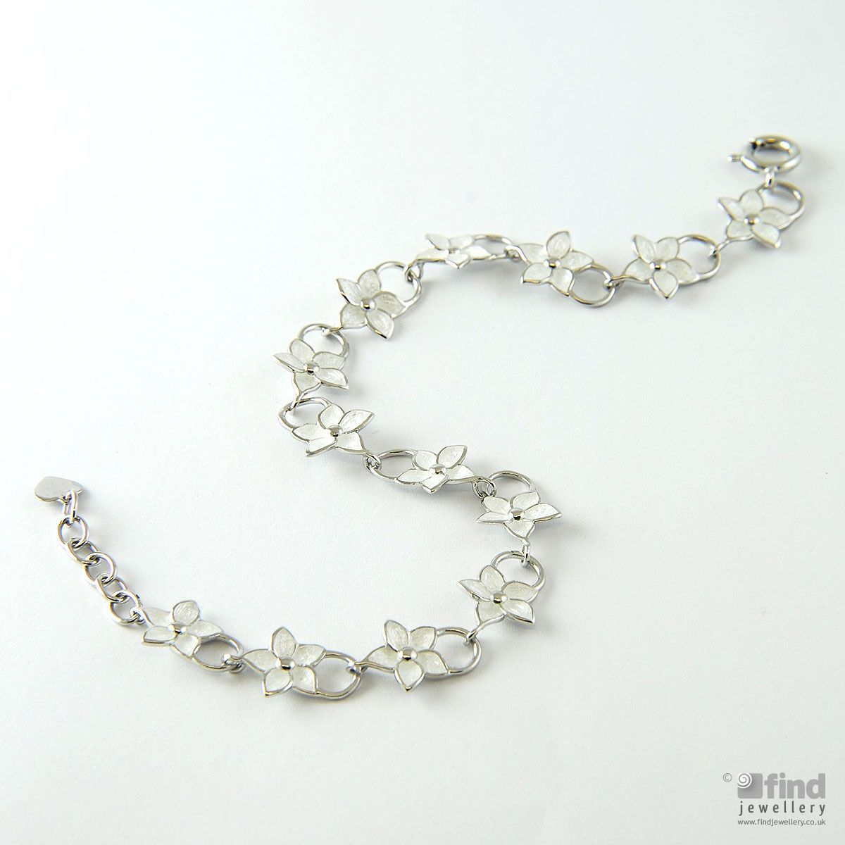 Nicole Barr Ladies Sterling Silver Stephanotis Flower Bracelet