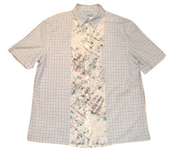 Nicole Farhi Check/Flower panel shirt