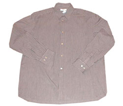 Garment washed long sleeved striped shirt