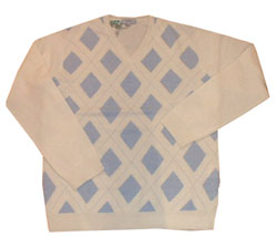 Nicole Farhi V-neck lambswool argyle front knit