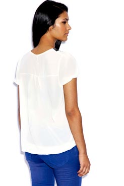 Nicole Lace and Bow Placket Blouse