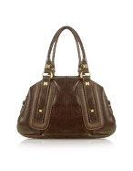 Nicoli Trendy - Coffee Calf Leather Bowler Bag