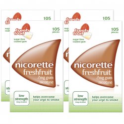 Nicorette - Gum Nicorette 2mg Fresh Fruit Gum Four Pack (4 x 105