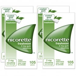 Nicorette - Gum Nicorette 2mg Fresh Mint Gum Four Pack (4 x 105